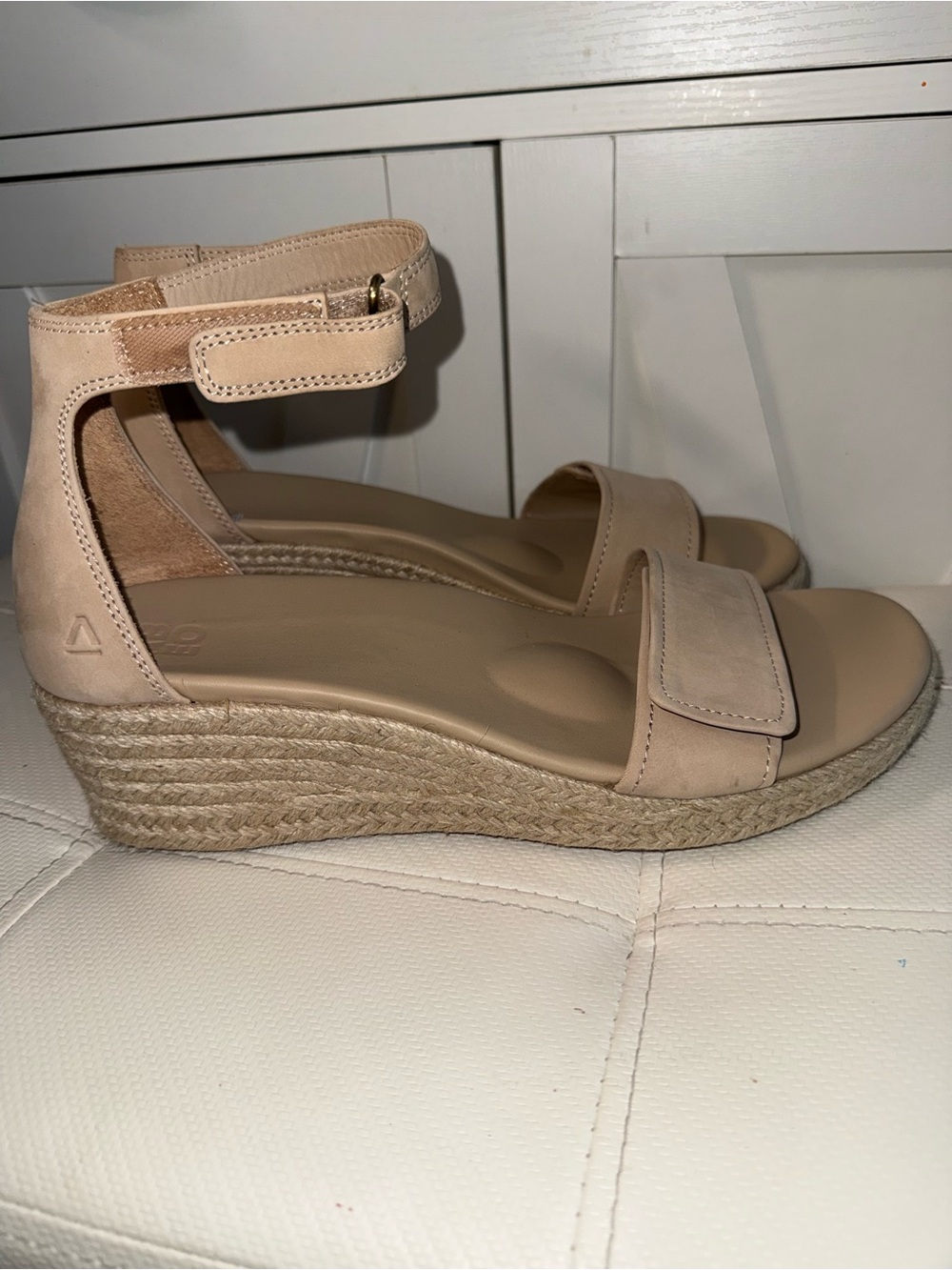 Women's Ankle Strap Espadrille Wedge Sandals - Nude ABEO Riviera Ankle Sandal